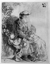 Abraham Holding Young Isaac